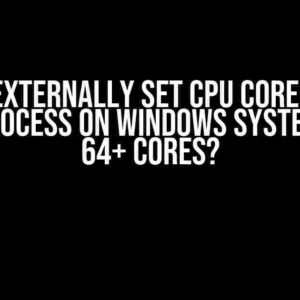 How to Externally Set CPU Core Affinity for a Process on Windows Systems with 64+ Cores?